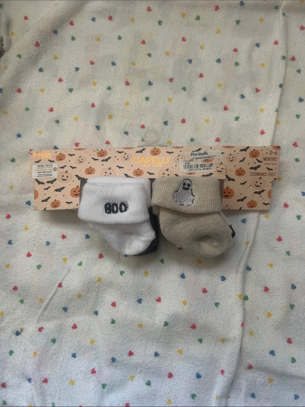 Capelli New York Baby Halloween Sock Set - White & Beige - Picture 1 of 6